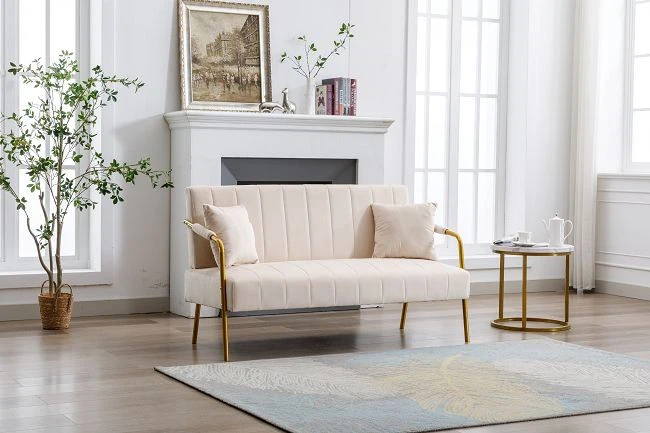 Fabric Sofa Bed with Cup Holder